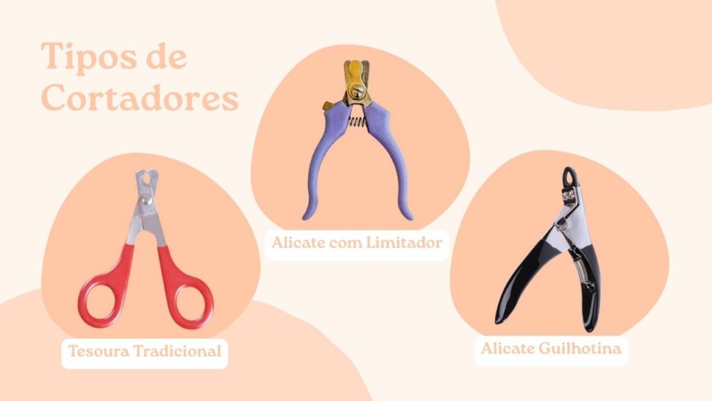 Tipos de cortadores de unha para cachorros.