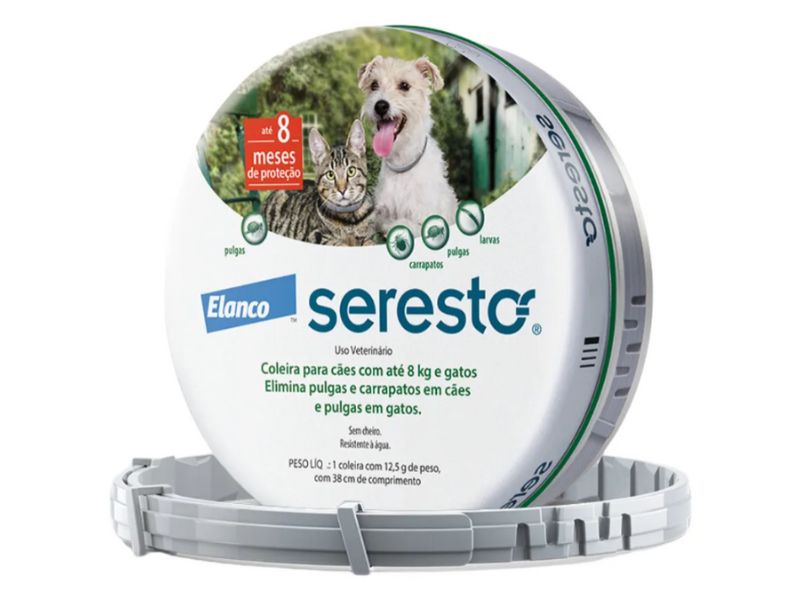 Coleira Seresto antipulgas e carrapatos para gatos.